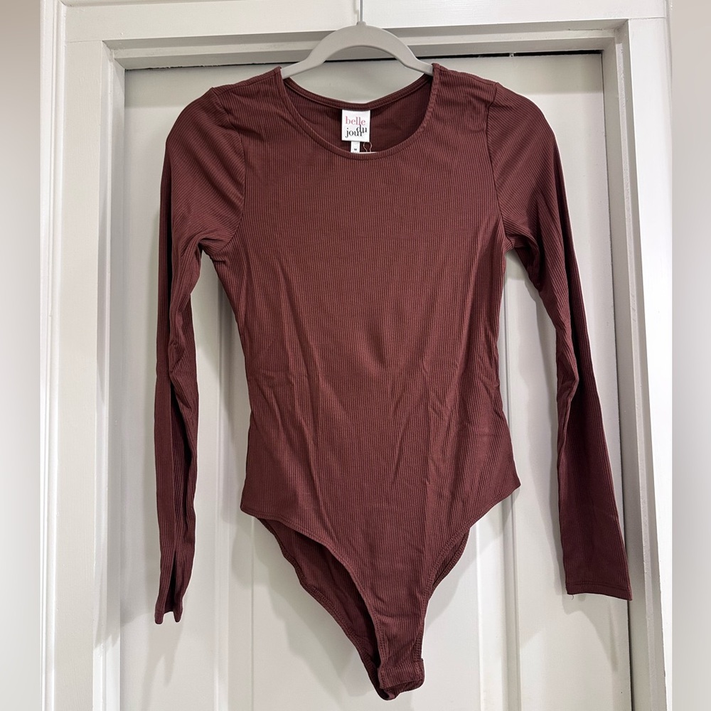 Belle Du Jour Cappuccino Ribbed Bodysuit